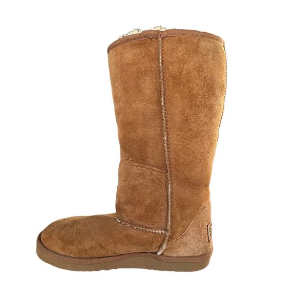 Skechers Boots Australia Tall Suede Leather With Real Fur Lining Tan Sz 6.5 RARE - Picture 7 of 10